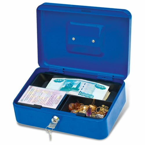 Ящик для денег Brauberg, синий фото 5